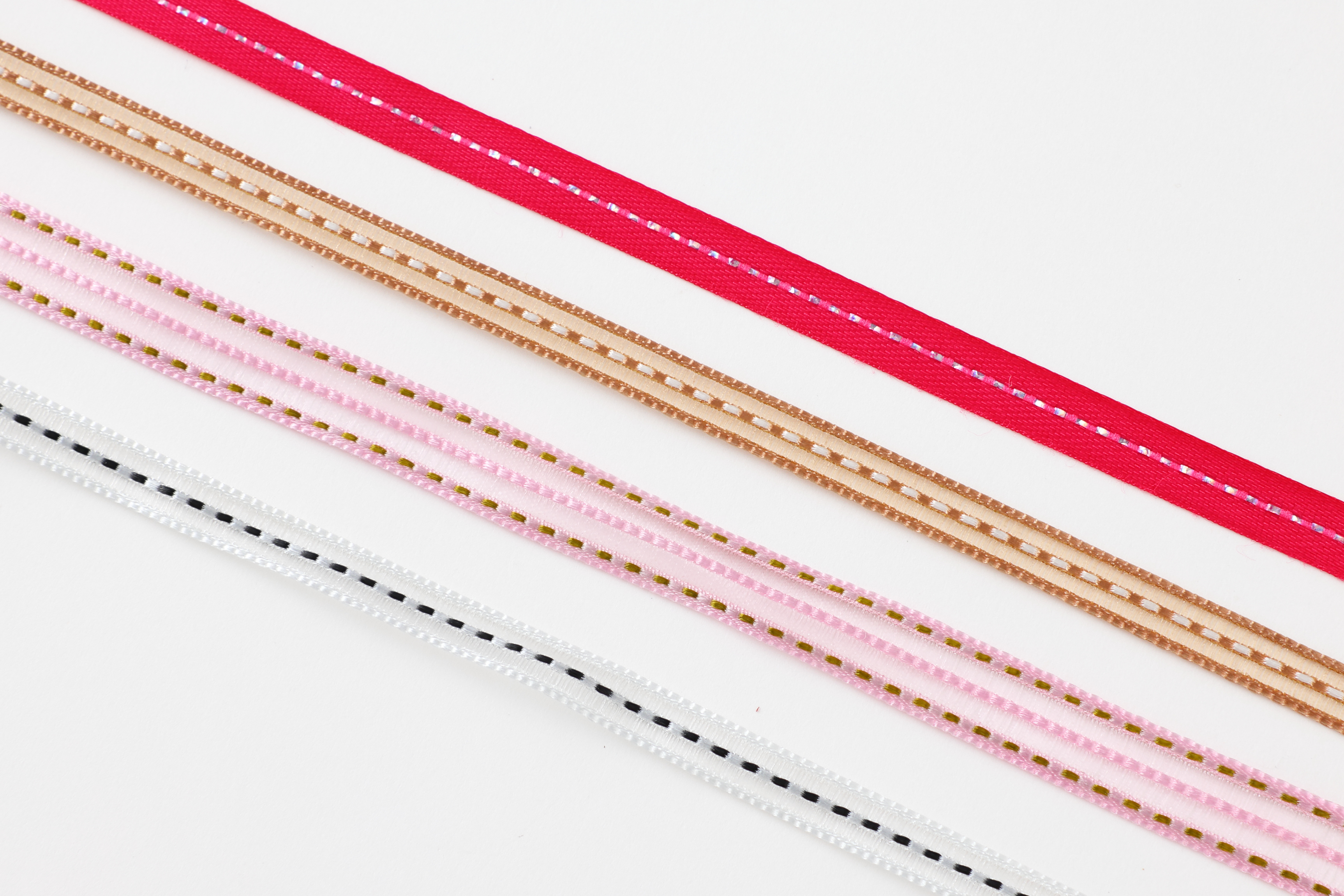 ステッチ入りリボン ４種類