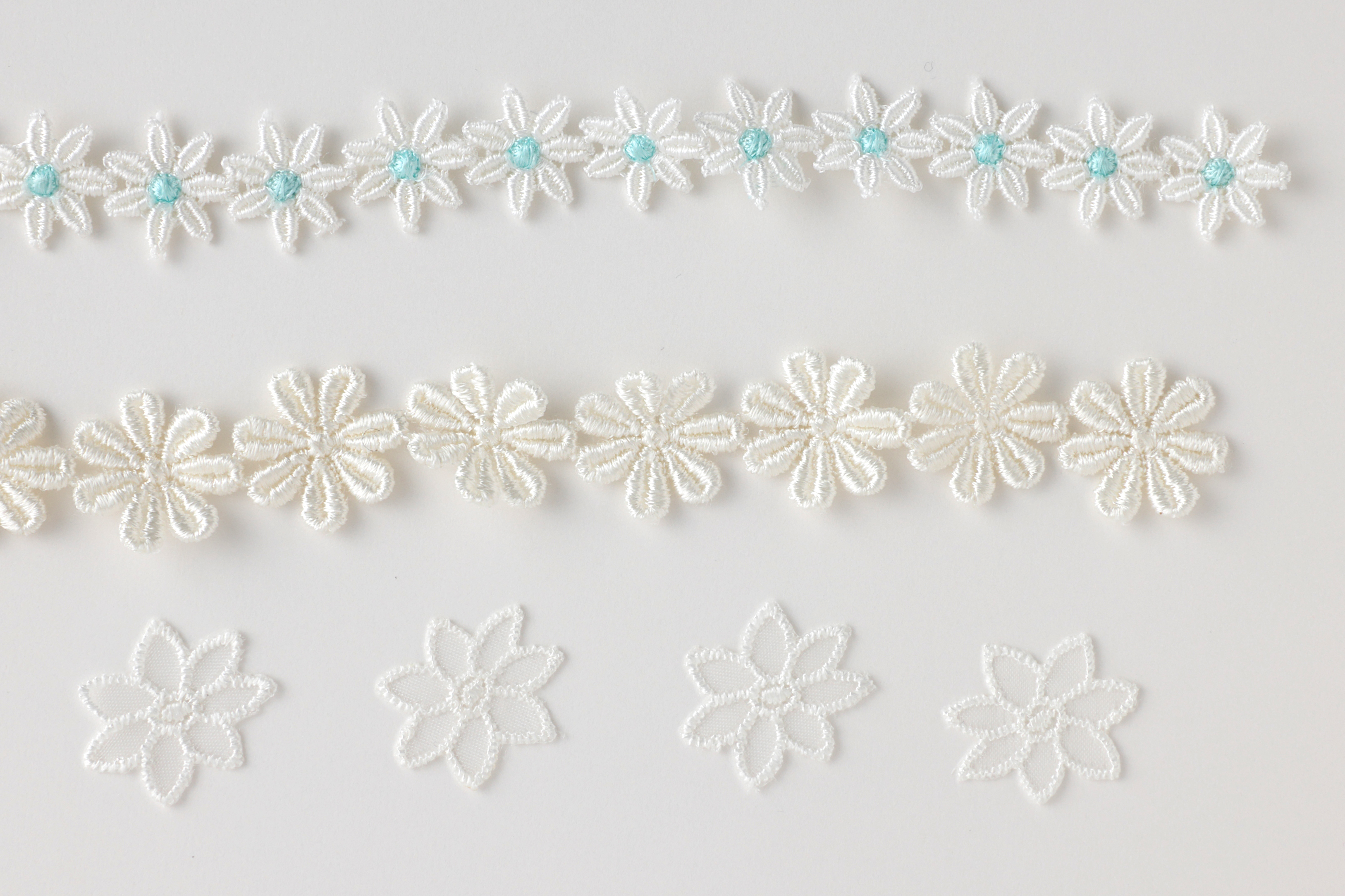 花刺繍リボン 花刺繍ワッペン ３種類